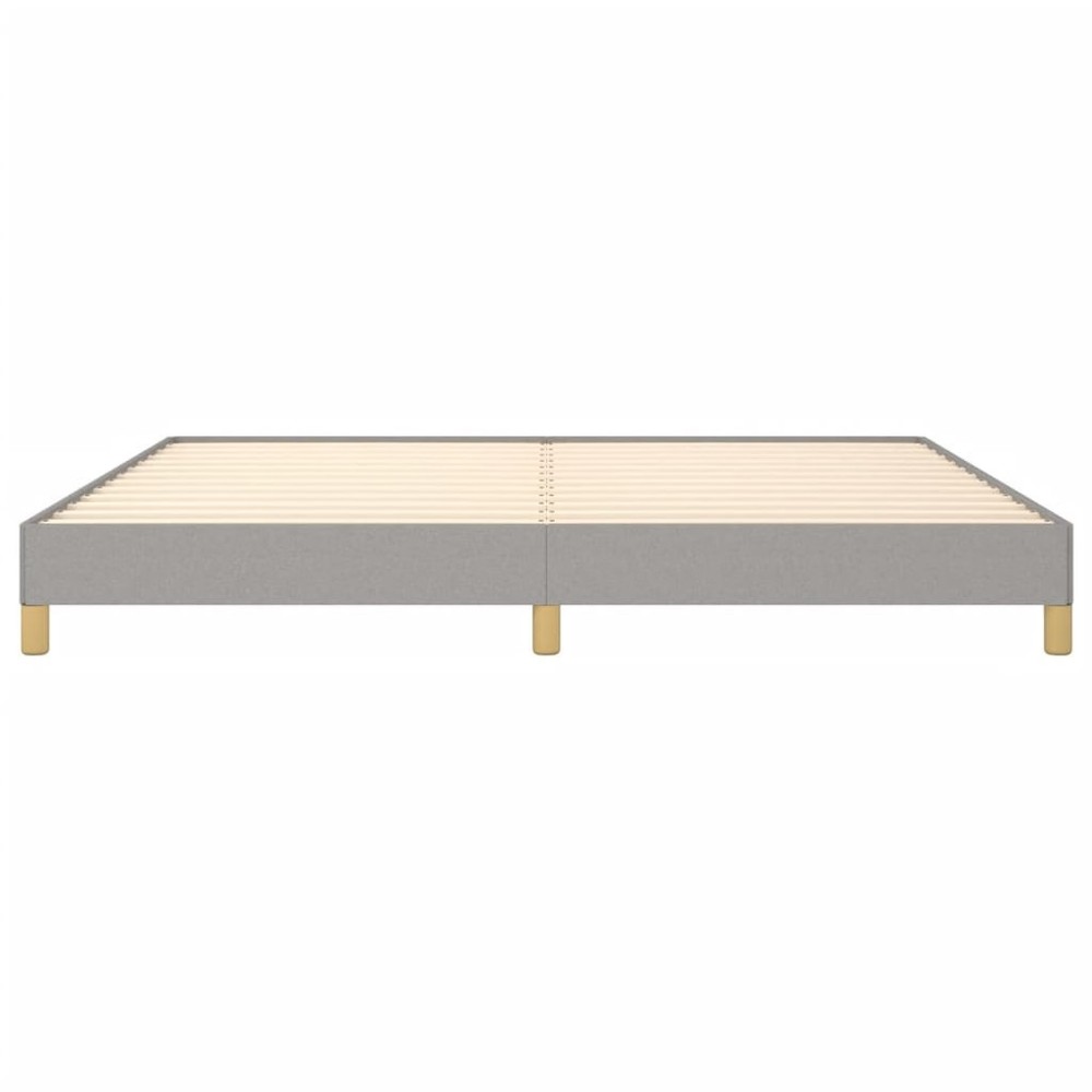 Bed Frame Light grey 100% polyester, plywood, engineered wood King