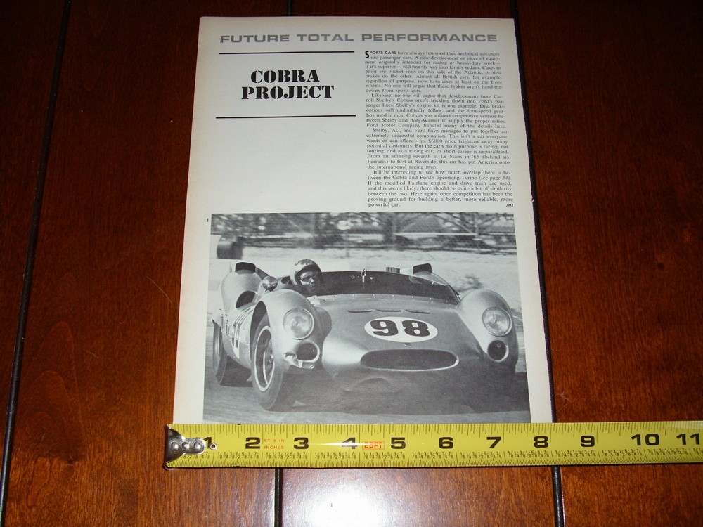 1964 SHELBY COBRA ORIGINAL ARTICLE
