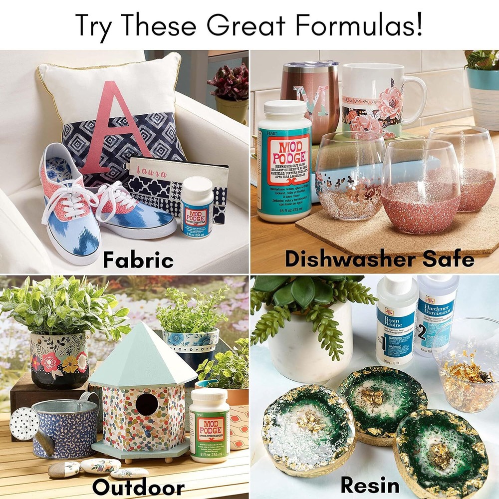 Mod Podge Super Gloss Multi Surface Decoupage Glue 8 Oz Clear Finish