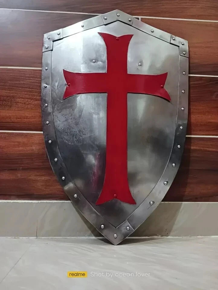 Knight Medieval shield Fully Functional Red Cross Warrior Templar Shield