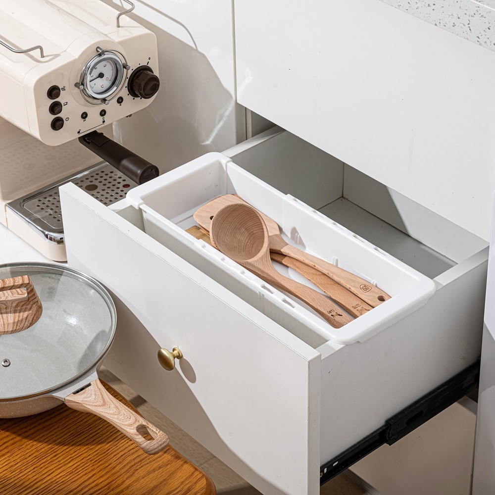 Adjustable Drawer Organizer 3-Pack, 11.4"-18.1", Deep, Expandable Storage Bins