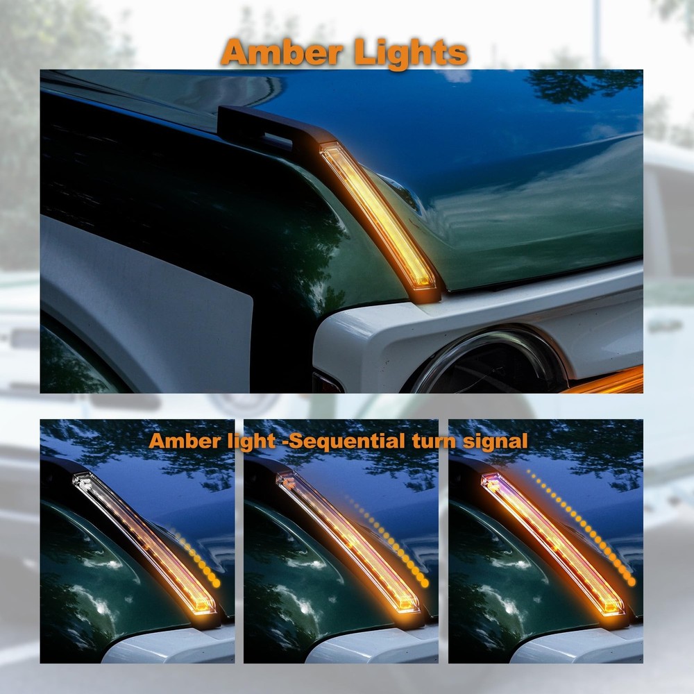 Sequential LED Hood Handle Trail Sight Lights Compatible with Ford Bronco 202...