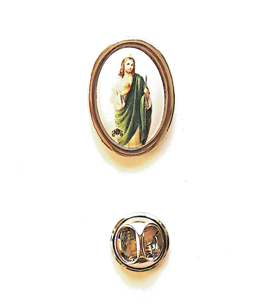 Saint Jude 7/8" x 5/8" Oval Lapel Pin