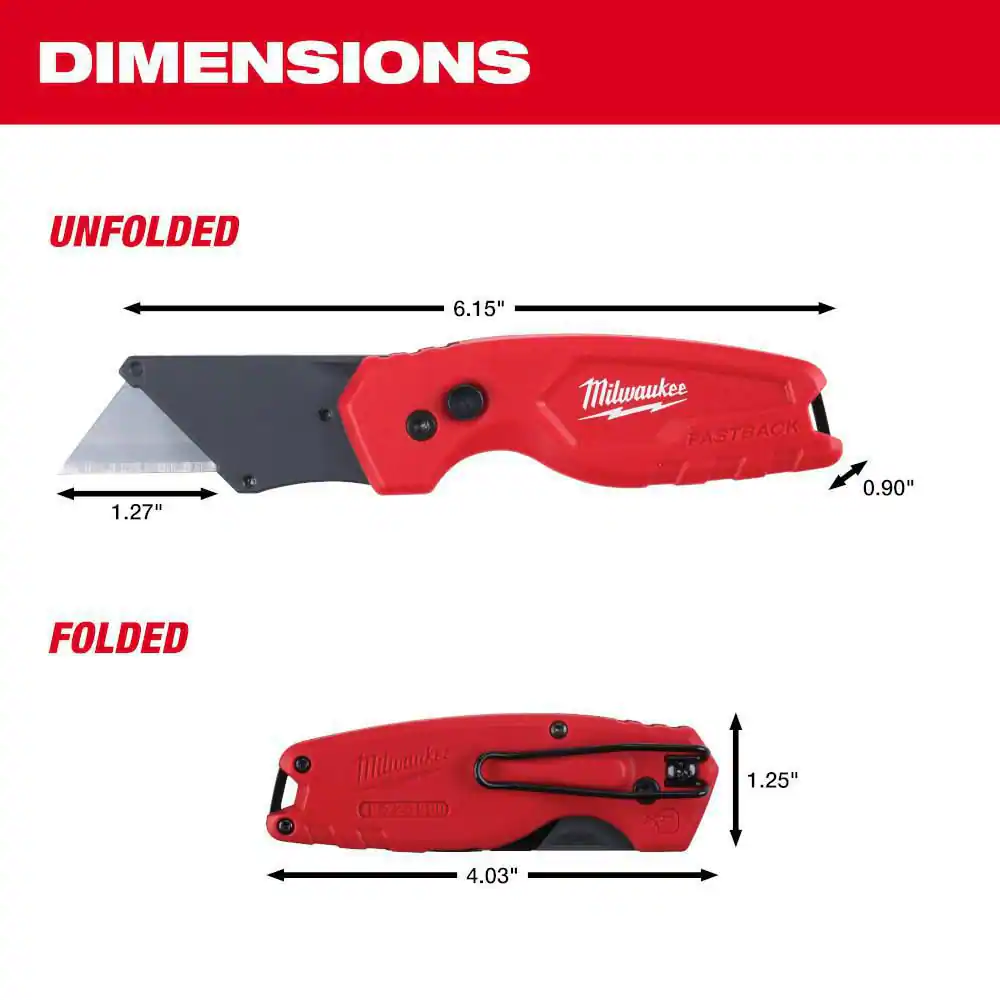 NEW Durable FASTBACK Compact Folding Utility Knife with General Purpose Blade