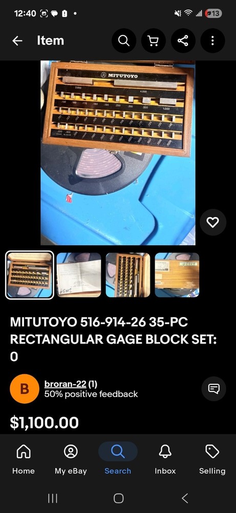 Complete Mitutoyo Gage Block Set #516-914 Grade 2