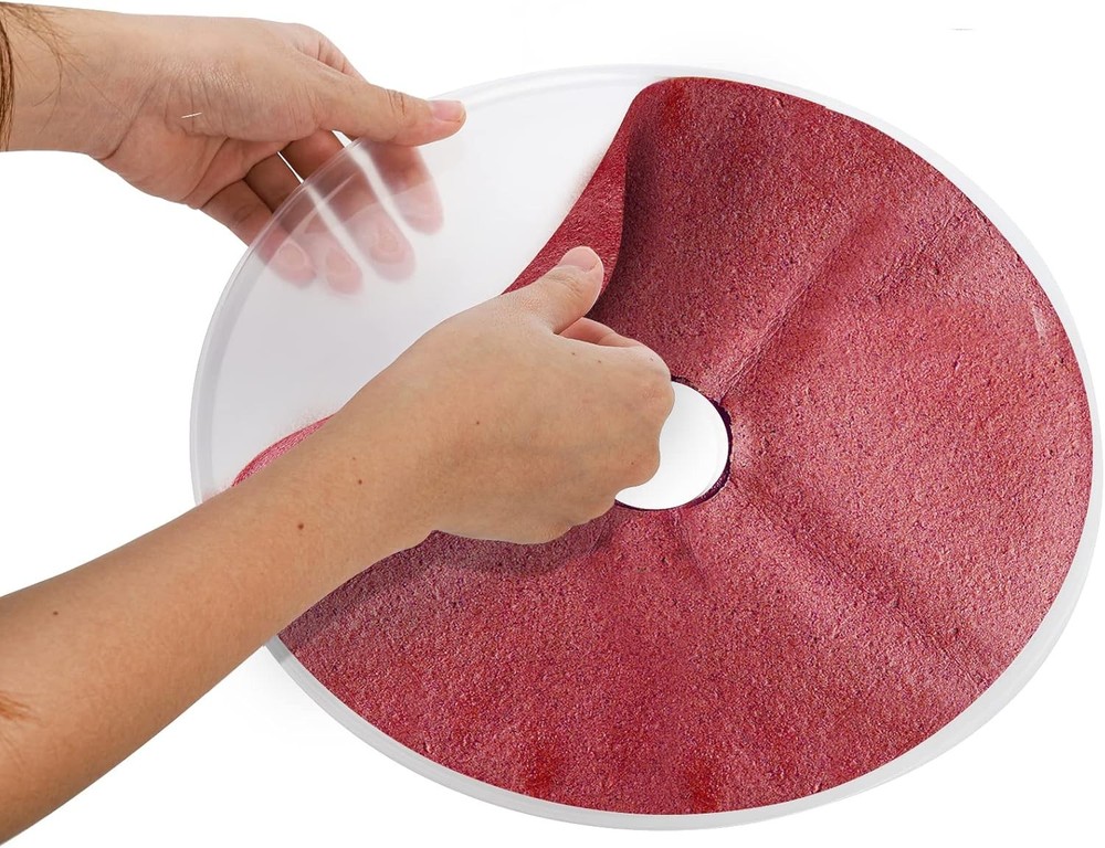 6 Pack Fruit Roll Sheets, Round Plastic Dehydrator Sheets with Edge