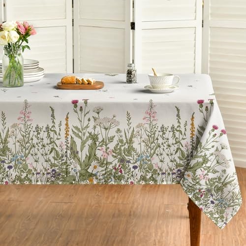 Spring Summer Tablecloth 60x84 Inch Rectangular, 60" x 84" (Rectangular) Beige