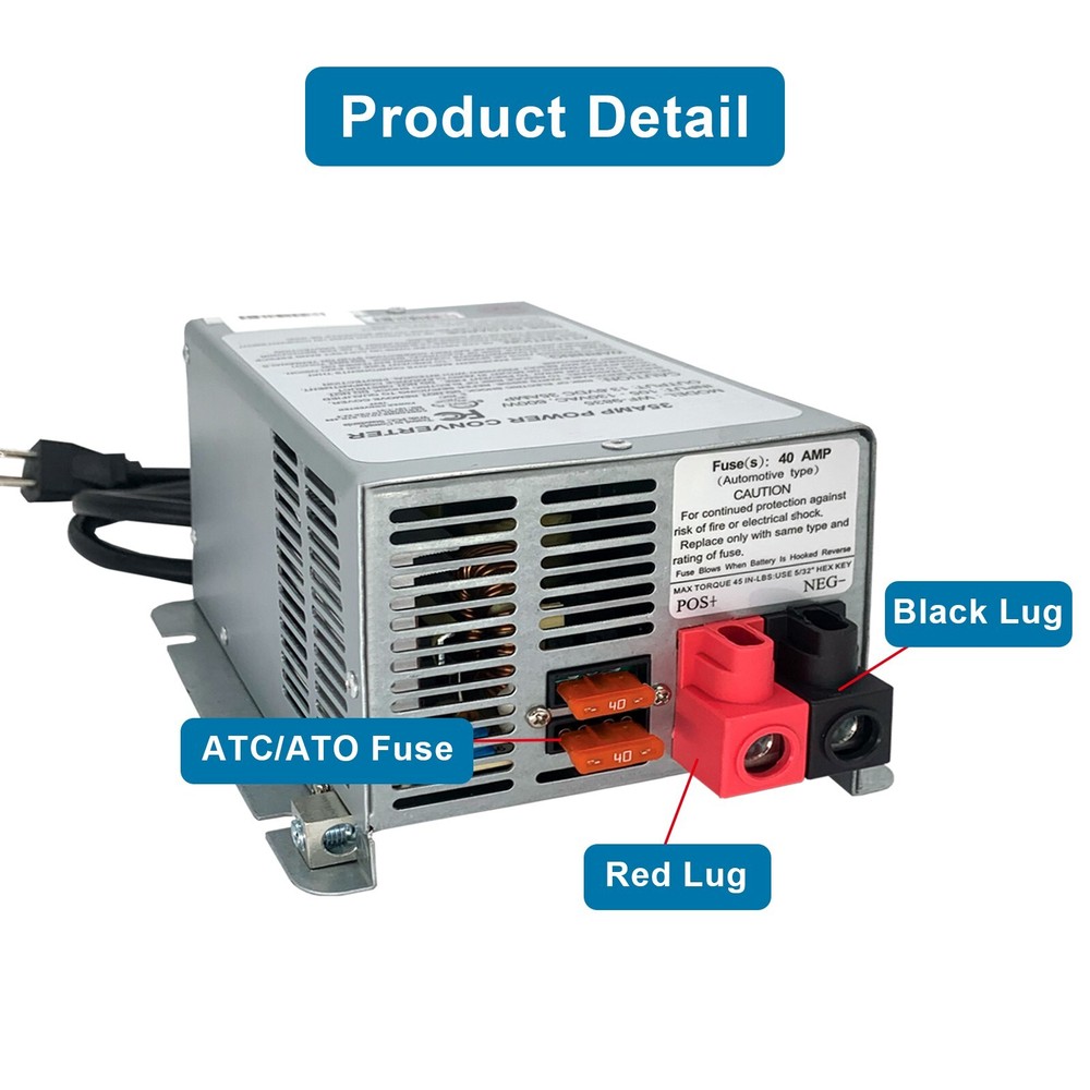 WF-9845 45 Amp Deck Mount Converter/Charger Replace for RV Trailer 9800 Series