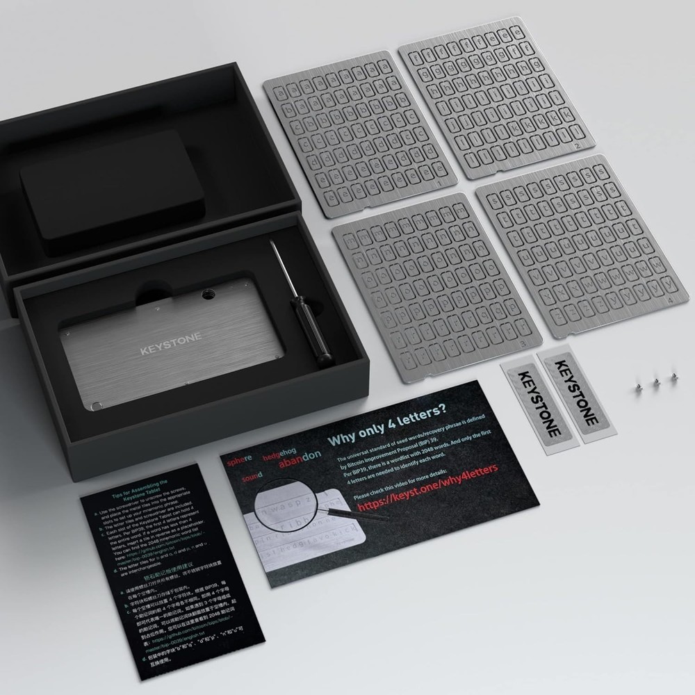 Compact Cold Storage Solution for Cryptocurrency - Fireproof Seed Phrase Tablet