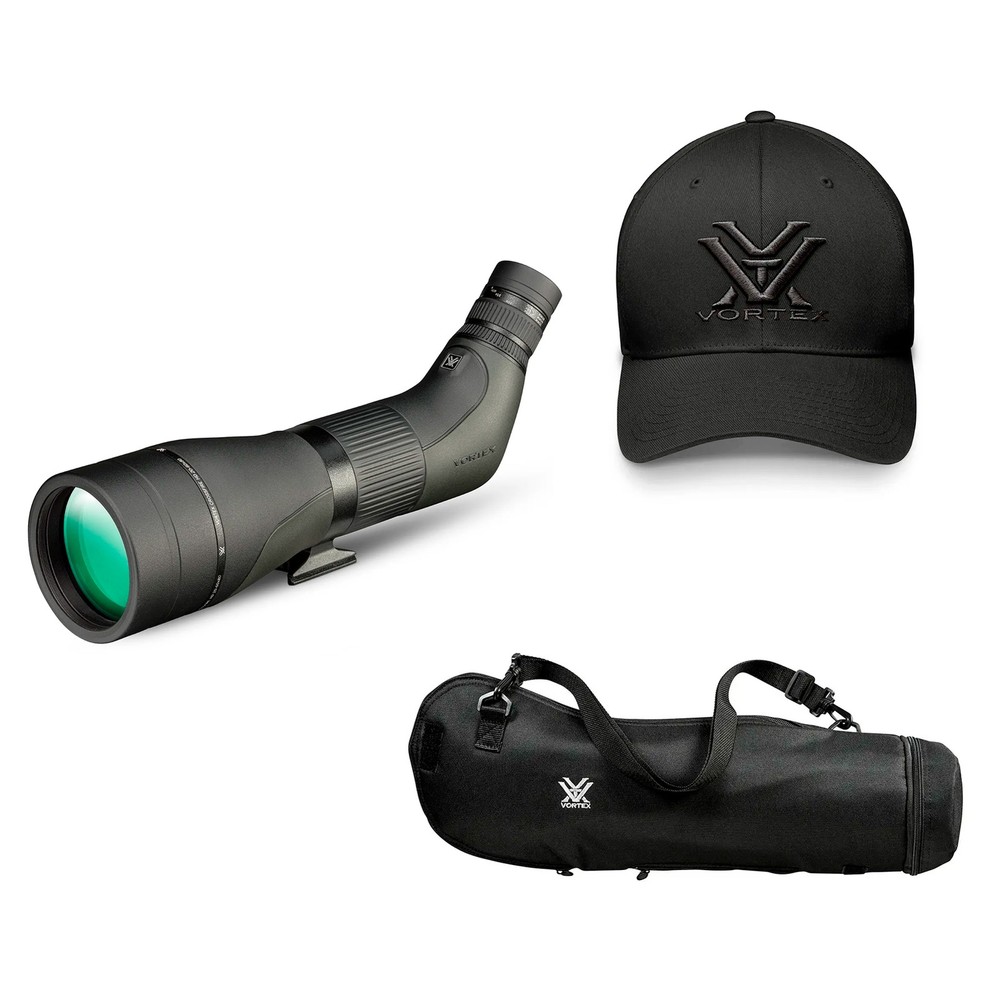 VORTEX Crossfire HD 20-60x80 Angled Spotting Scope, Storage Case, Flexfit Cap
