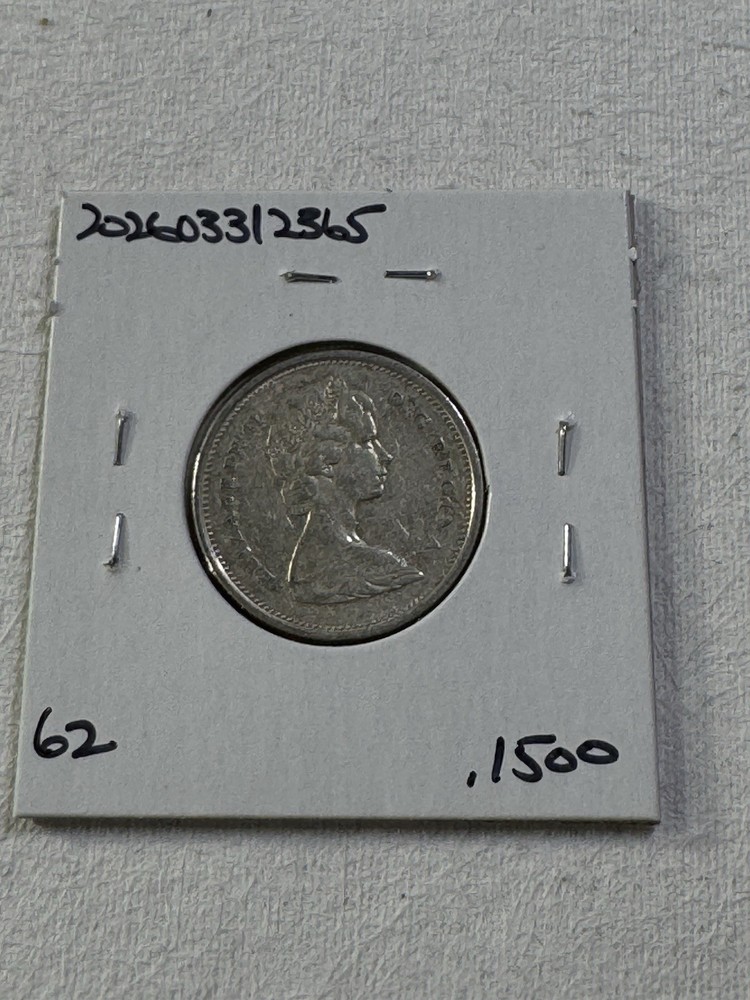 1965 Canada 25 Cents Silver Coin Cleaned