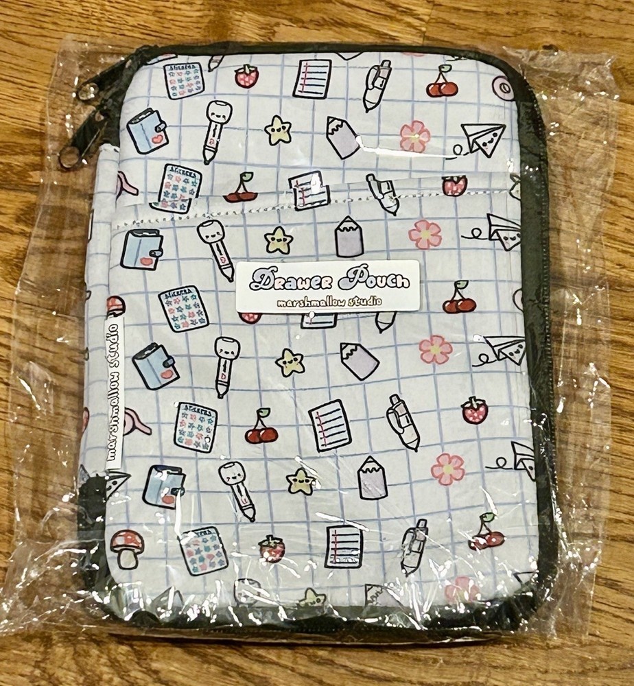 New Marshmallow Studio Drawer Pouch Stationery Zippered Bag MMS