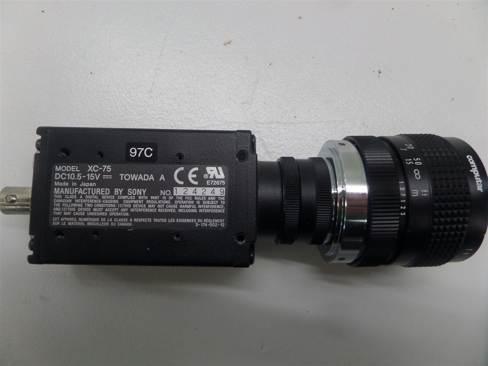 Sony XC-75 CCD Video Camera Module w/ Computar 50mm TV Lens