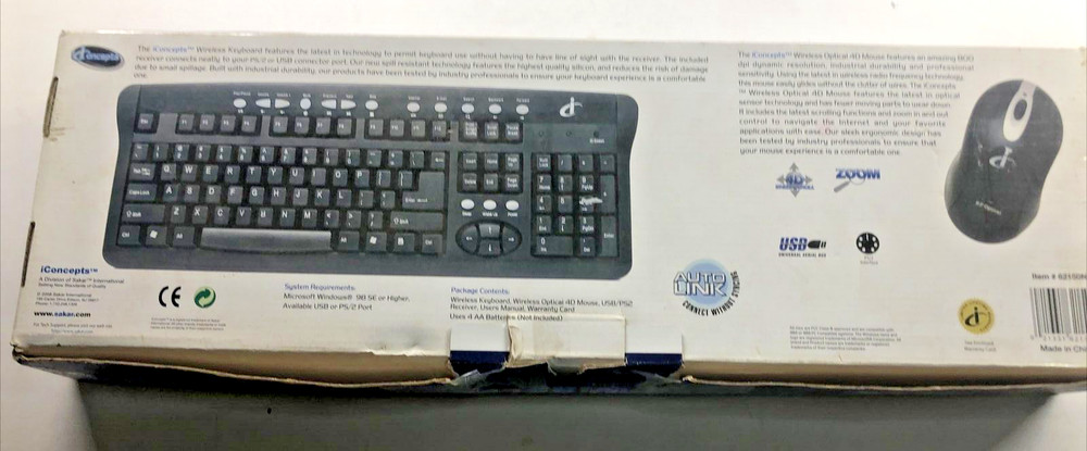 I-Concepts Deluxe Wireless Desktop Duo Keyboard & Mouse.