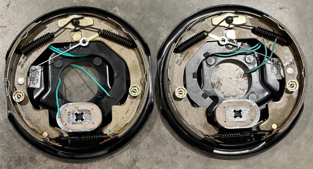 PAIR Trailer Backing Plate Brake Electric 10" Fits Dexter Nev-R-Adjust 3500 Self