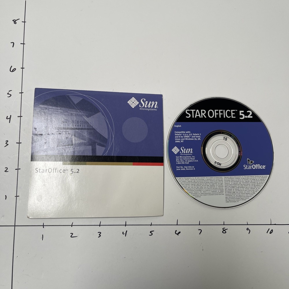 STAROFFICE 5.2 SUN Microsystems English CD-ROM
