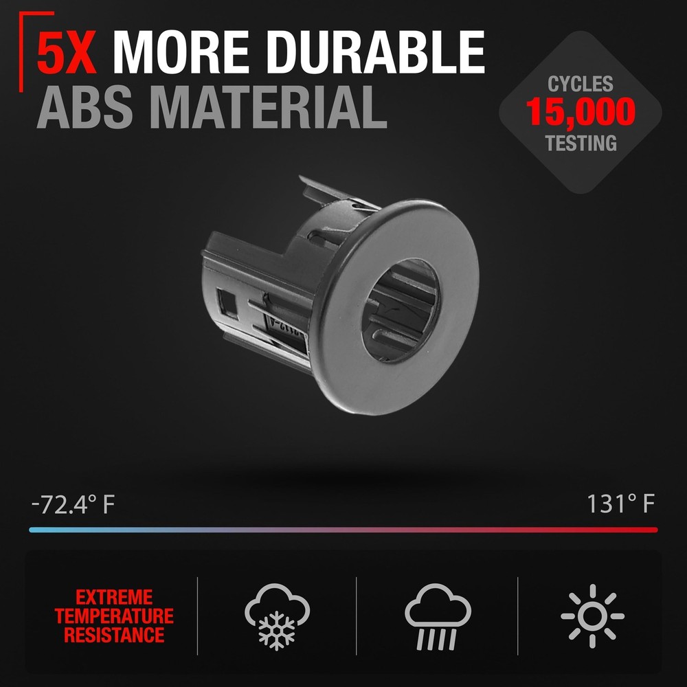 Parking Sensor Bezels for Dodge Ram 1500 - Front Bumper, Plastic.