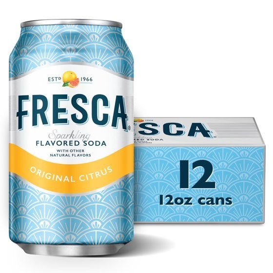 Fresca Sparkling Citrus Soda 12 Pack 12oz Zero Sugar Grapefruit
