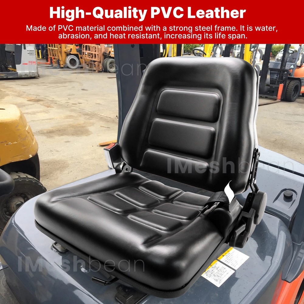 Excavator Tractor Forklift Seat Universal Adjustable Backrest Armrest Safty Belt