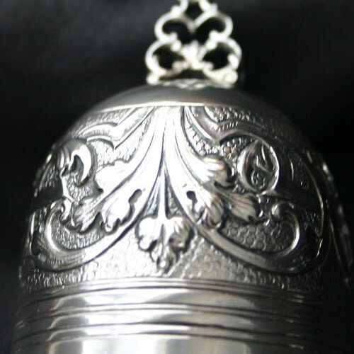 Antique 800 Silver Ornate Repousse Bell Germany