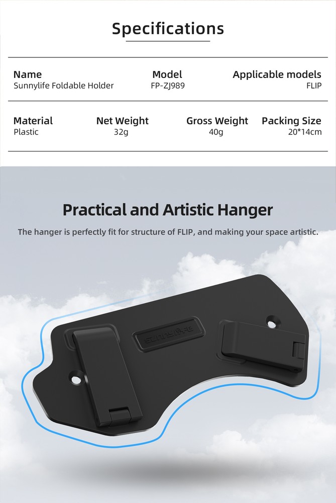 Foldable Wall Mount Bracket Set For DJI FLIP Organizer Storage Stand Accessories