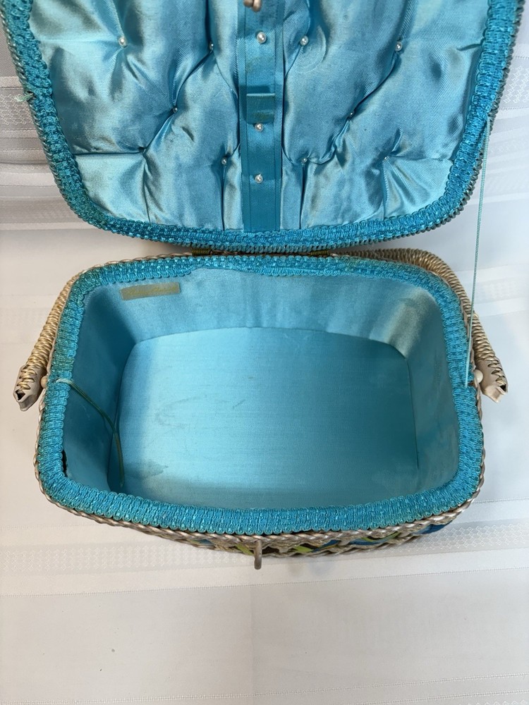 Vintage Wicker Woven Sewing Basket
