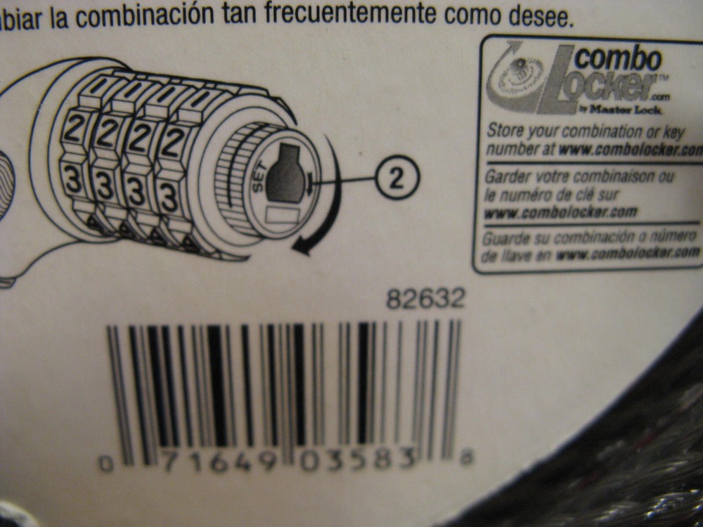 New Master Lock 5 ft Combination Cable Lock 8119DPF 60"