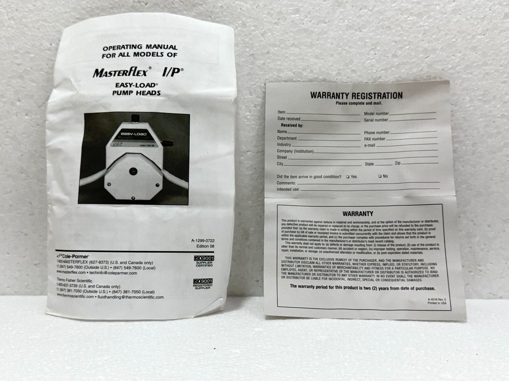 Cole Parmer Easy-Load MasterFlex I/P 77601-10