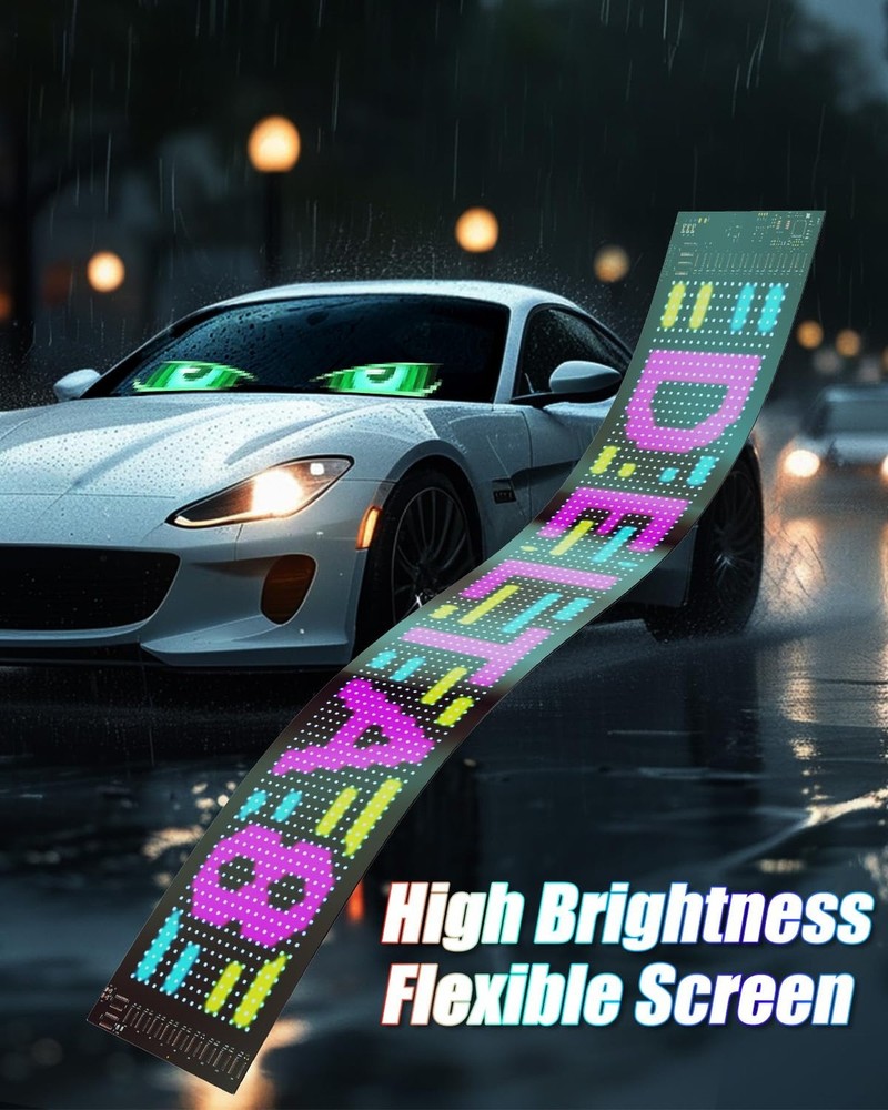 Devil Eyes Light for Windshield: 23.4"x4.7" Programmable LED Signs with APP &...