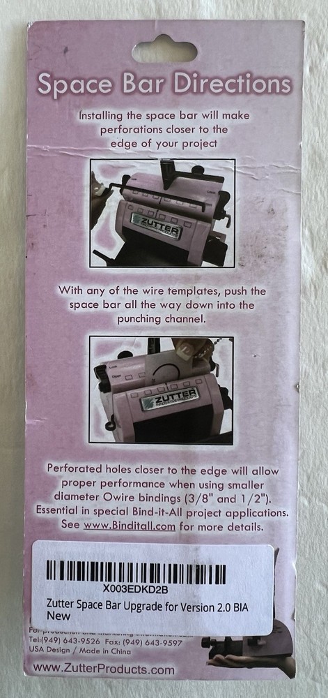 Zutter Bind It All V2.0 #2811 White With Space Bar & 12” Wire Pack
