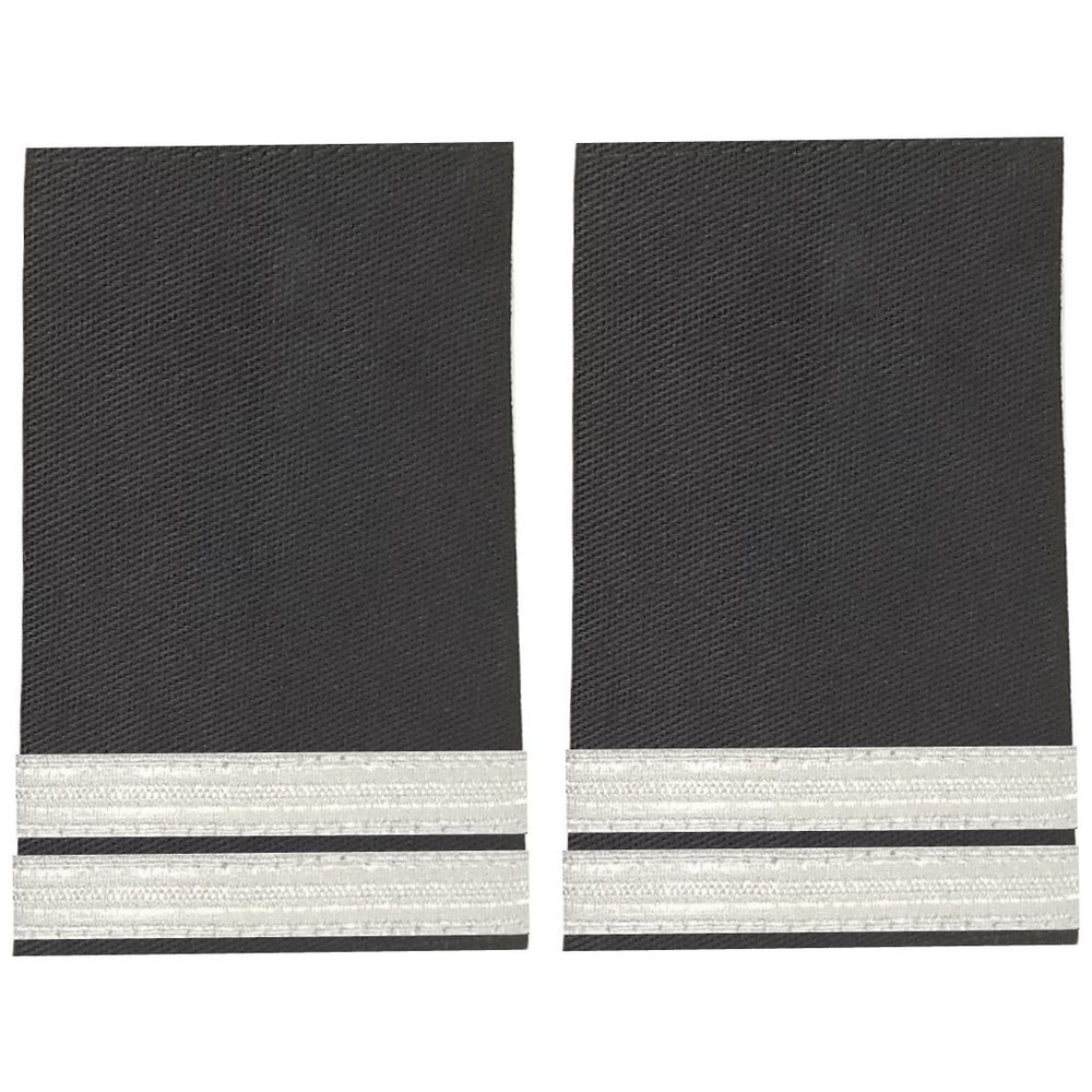 BuyStripes Uniform Shoulder Board Epaulets With Two Silver Bars