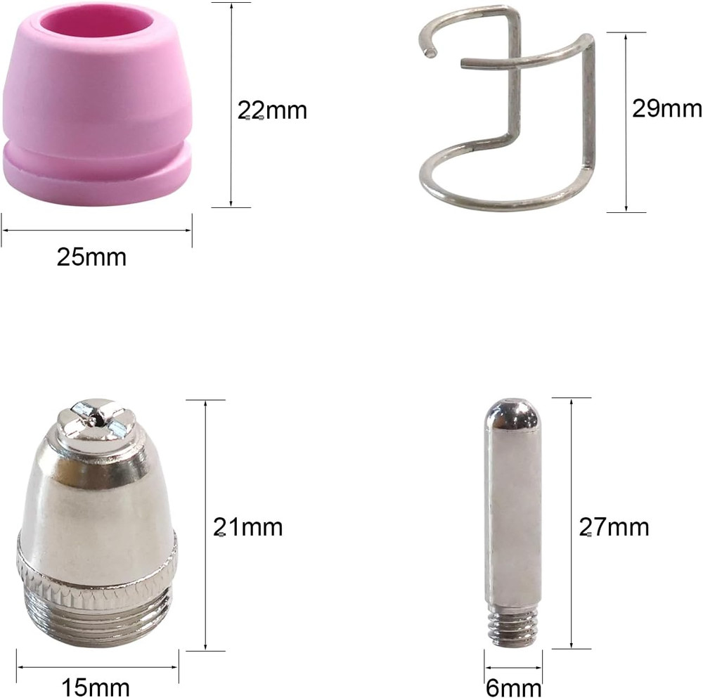AG60 WSD60 SG55 Nozzle Electrode Cup Spring 55PCS Plasma Cutter Torch Consumable