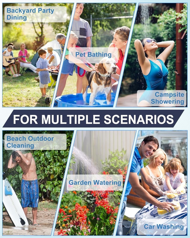 Treeligo Portable Propane Water Heater for Camping Shower Rechargeable Battery