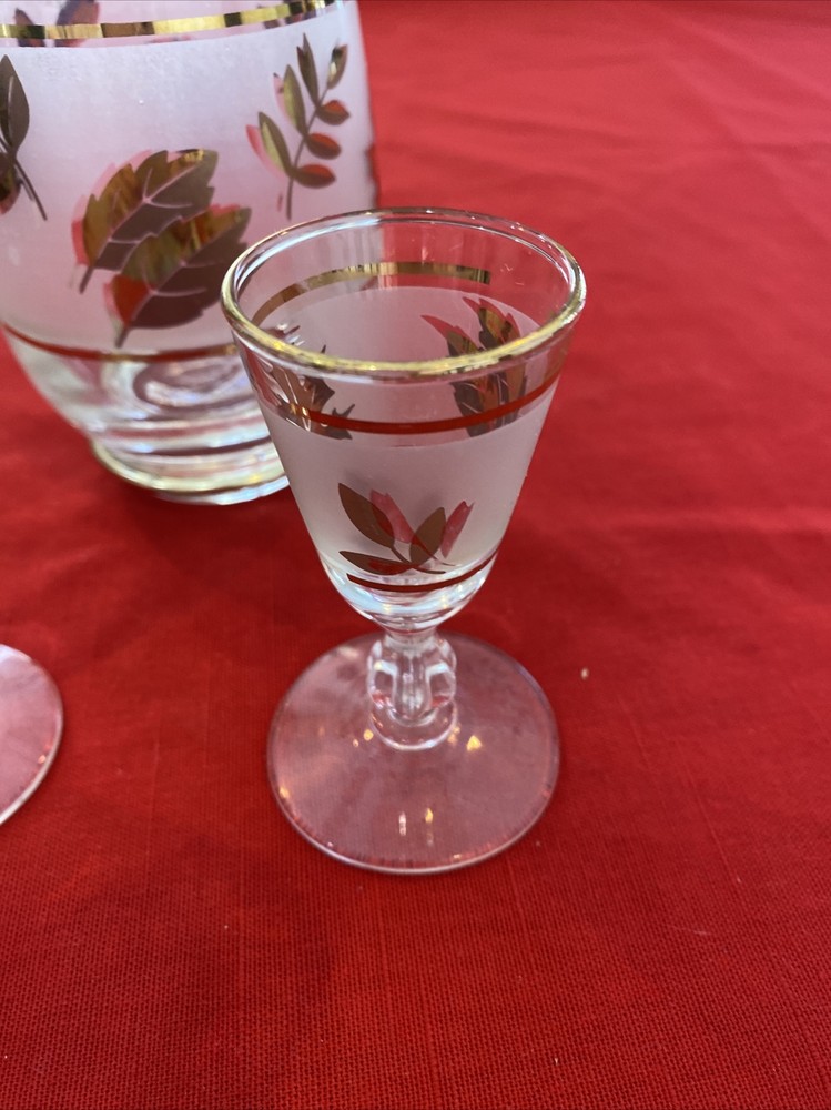 Libbey Footed Cordial Glasses & Small Pitcher
