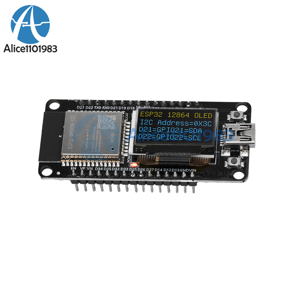 0.96" ESP32 ESP-WROOM-32D WIFI Bluetooth Development Board OLED CH340C Module