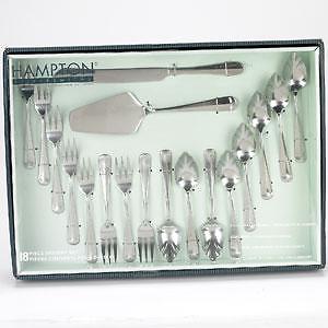 18pc HAMPTON FORGE Lexington Mirror HOSTESS DESSERT FLATWARE SET Stainless *NEW