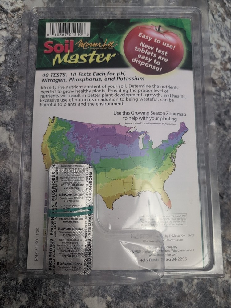 Mosser Lee Soil Testing Kit W/40 Tests 10-TEST-EACH-ELEMENT Accurate Easy to Use