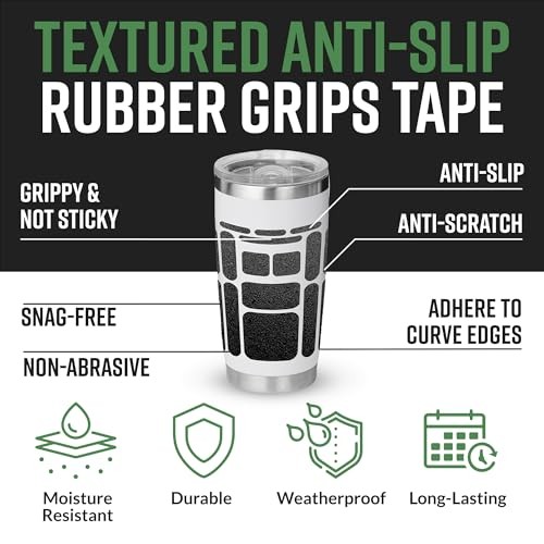 13 Pcs Rectangular Rubber Grip Tape, Rubberized Grip Stickers for 1 pack Black