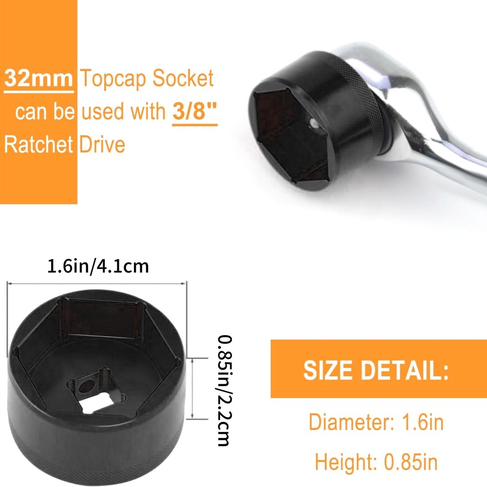Bicycle Fork Topcap Socket 32mm for Fox 36 38 40 Series Aluminum Construction
