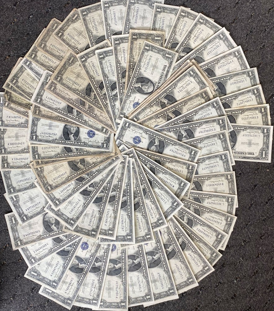 79pc 1935 D $1 Silver Certificate Blue Seal Notes Lot