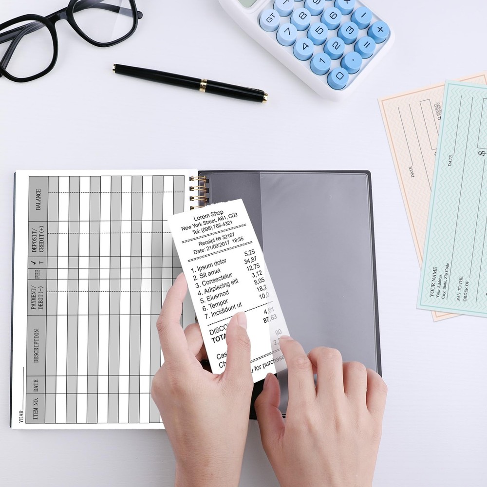 HAUTOCO Check Registers for Personal Checkbook, Transaction Expense Black