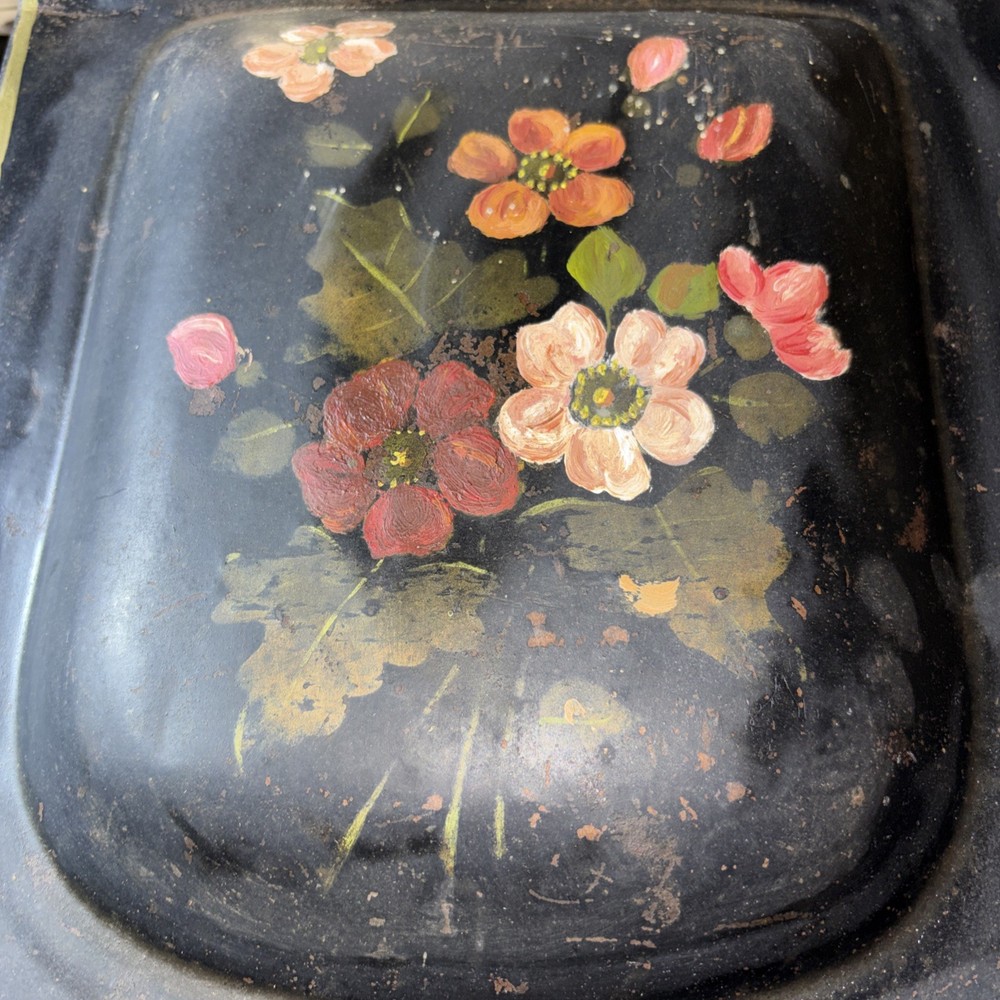 19th French Decorative Painted Coal container – Antique Charming Storage