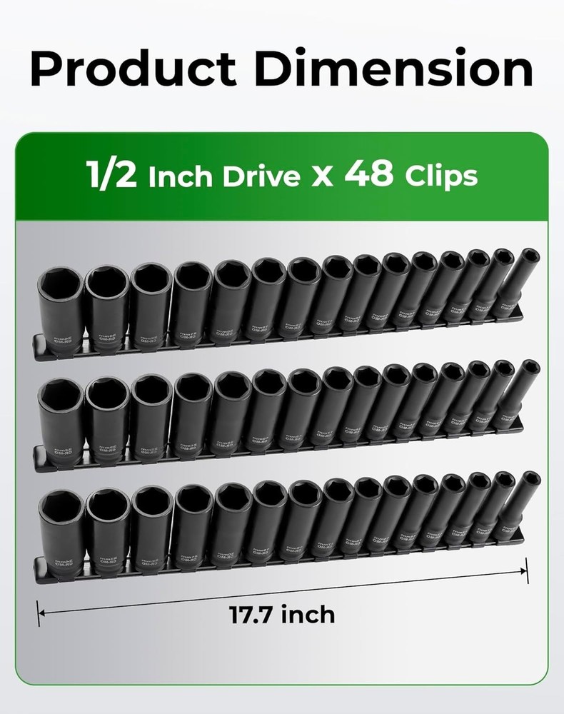 Strong Aluminum Socket Storage Solution - 3-Piece Set for Organized Workshops