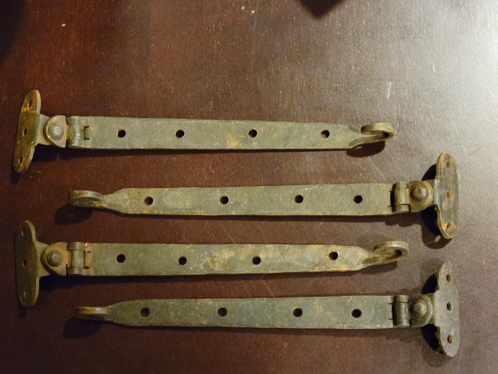 Antique Wrought Hinges with End Curl - FOUR!
