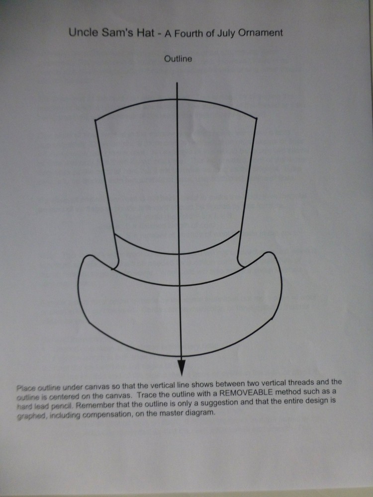 Pat Mazu - Tomorrow's Rainbows Needlepoint Pattern - Uncle Sam's Hat