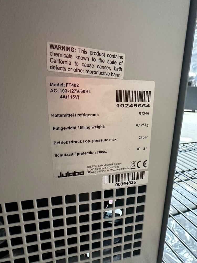 Julabo immersion cooler with probe FT402, temp. range -40 °C (30 °C), AC/DC