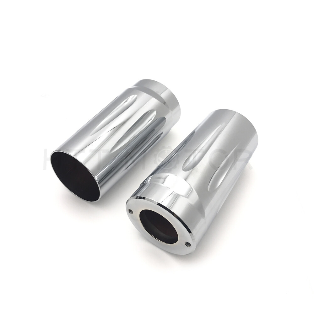 Chrome CNC Cut Upper Fork Boot Slider Covers for Harley 86-13 FLH/FLHR