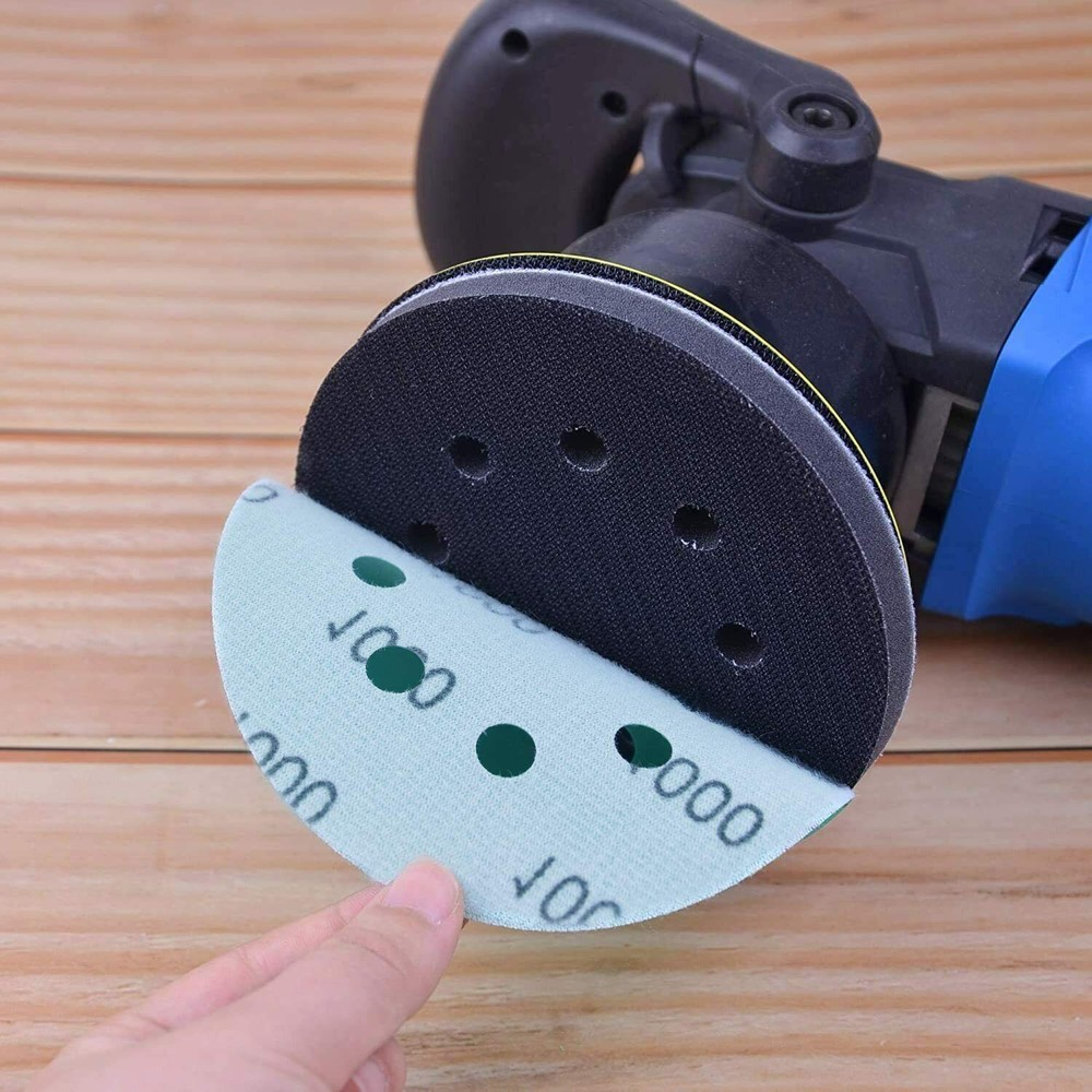 2Pcs 5 Inch 8Hole Soft Interface Pad Hook Loop Sponge Cushion Buffer Backing Pad