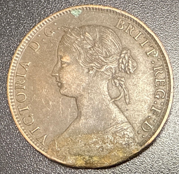 1861 Halfpenny - Victoria British Bronze Coin - Nice