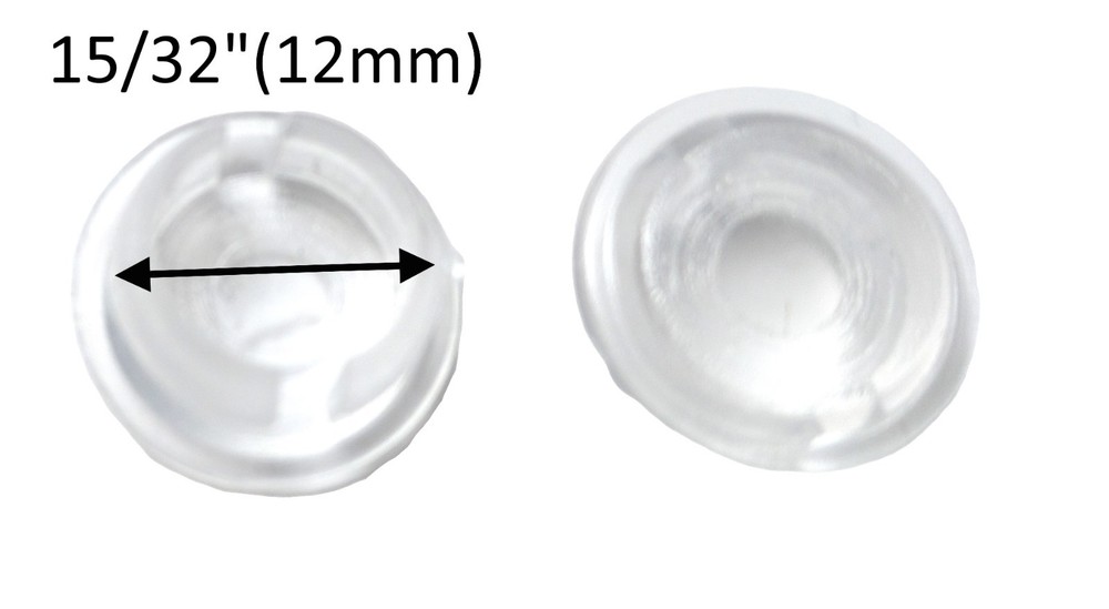 Clear Bottom Rail Button Plug for Horizontal Blinds with a 1/2" (12mm) Hole